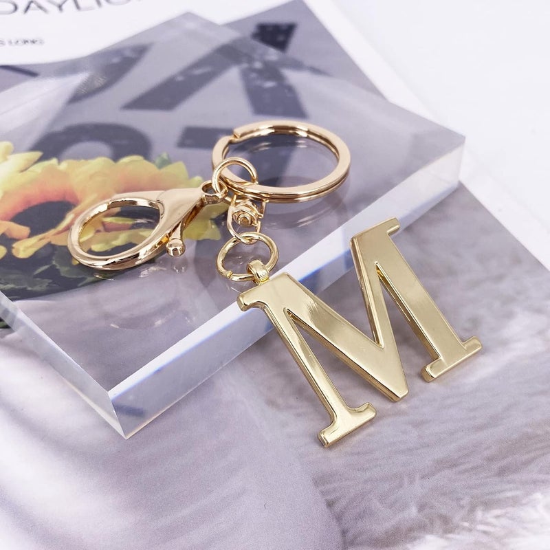 LAXPICOL Gold Letter A-Z Keychain for Women Bag Charms Purse Charms For Handbags Metal Alphabet Initial Letter Keychain - Image 2